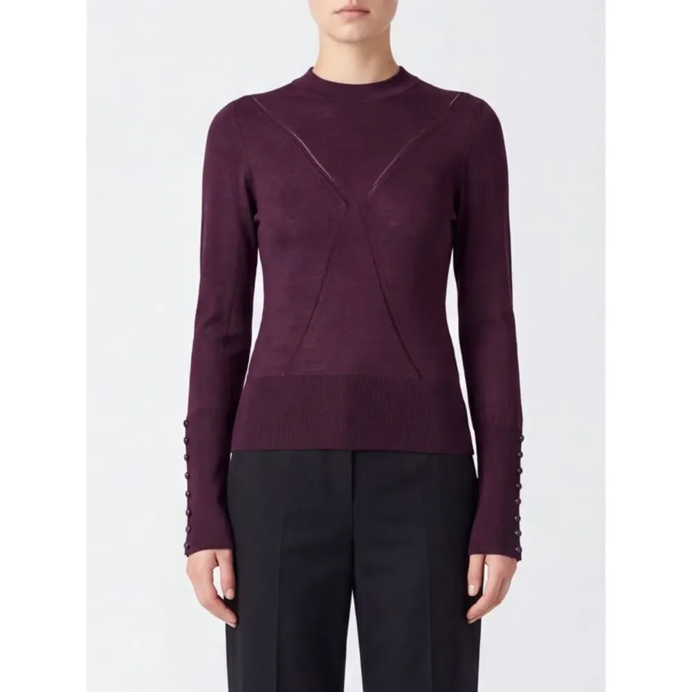 Rabanne Women Rabanne Slim Fit Crew Neck Jumper In Wool And Silk Blend